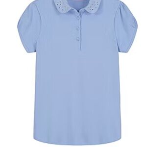 IZOD Rhinestone collar polo top, schoolwear uniform, Girls M (10/12)